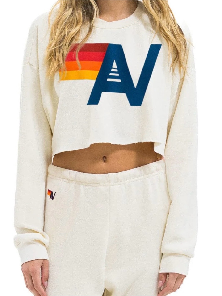 Aviator Nation Relaxed Cropped Crewneck Sweatshirt
